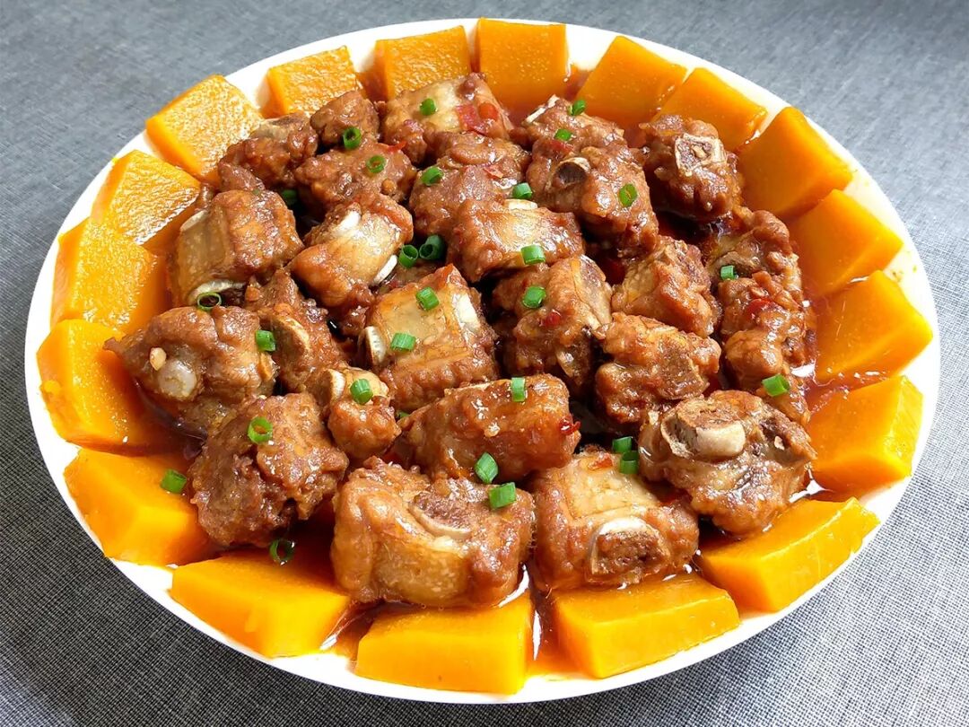 点击图片▲收藏本菜谱南瓜蒸排骨图文 |零下一度0511南瓜500克肋排300