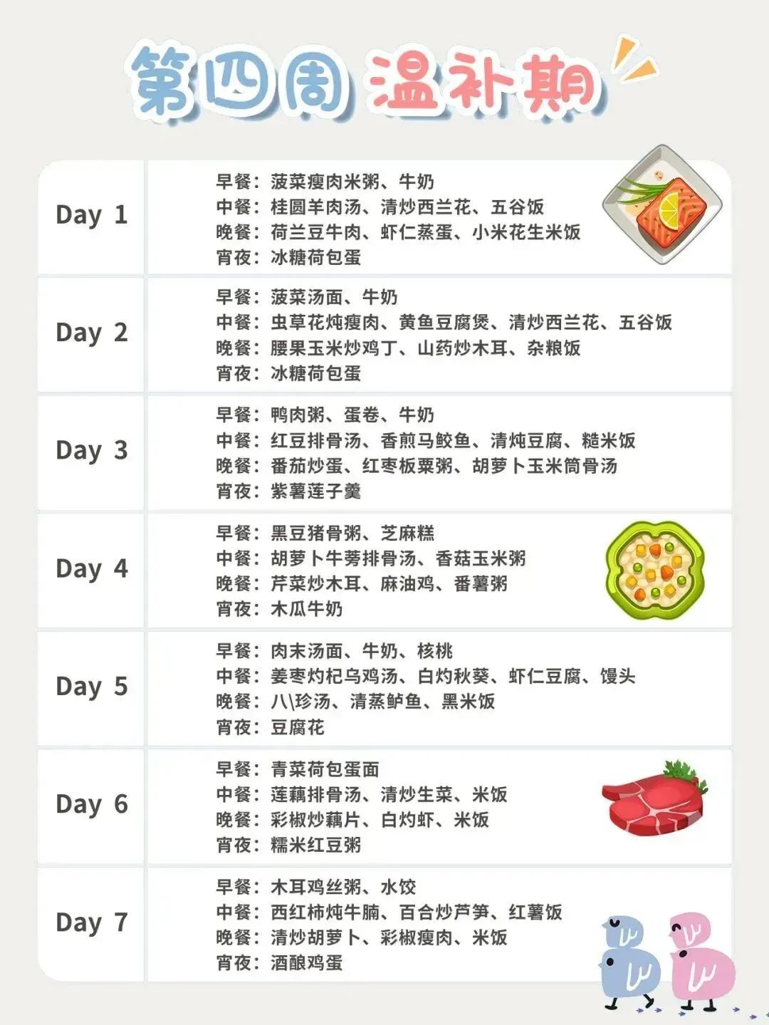 42天坐月子日程表，很全很实用，附42天月子餐食谱！建议收藏！-小辉娱乐网