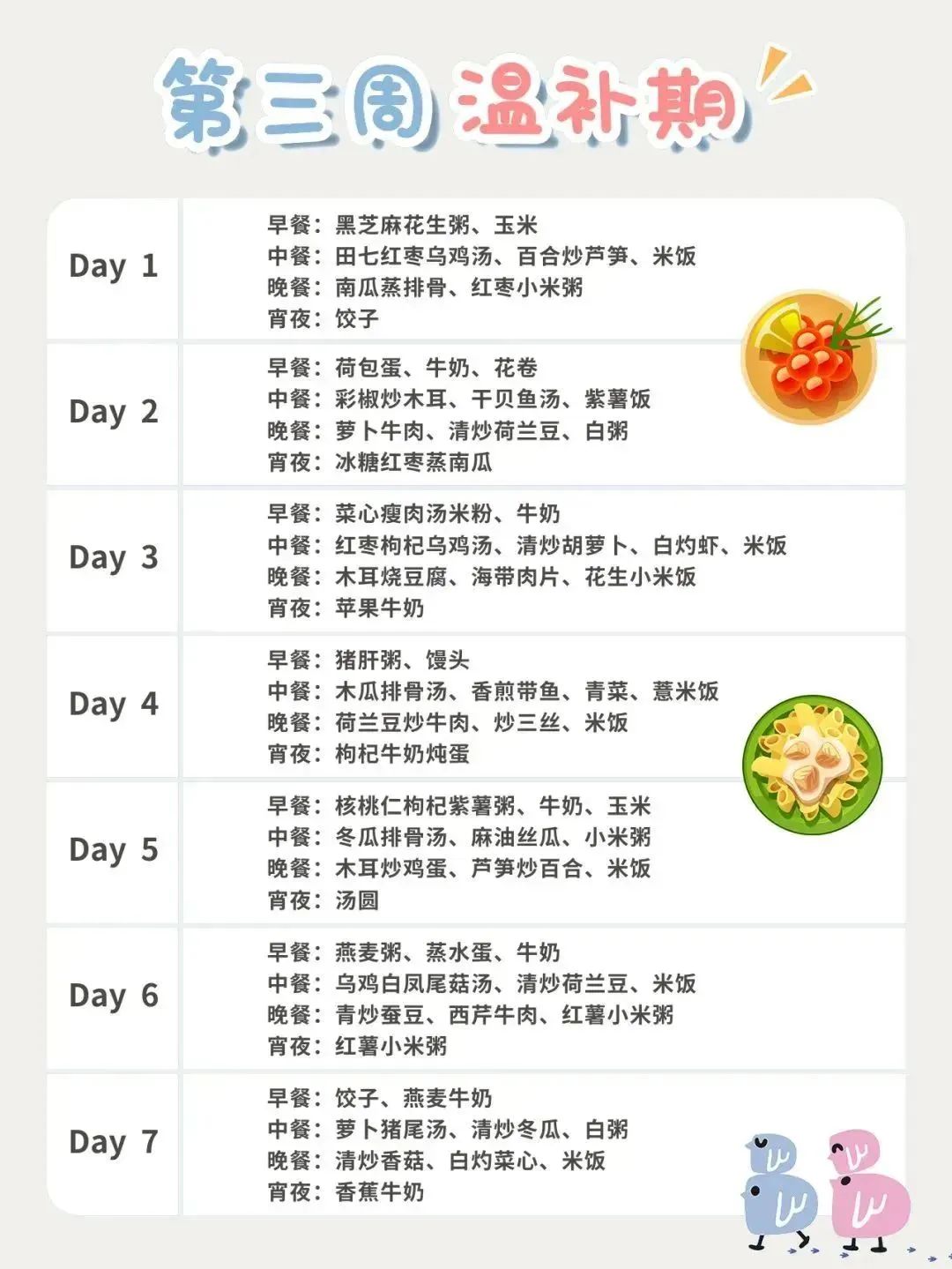 42天坐月子日程表，很全很实用，附42天月子餐食谱！建议收藏！-小辉娱乐网