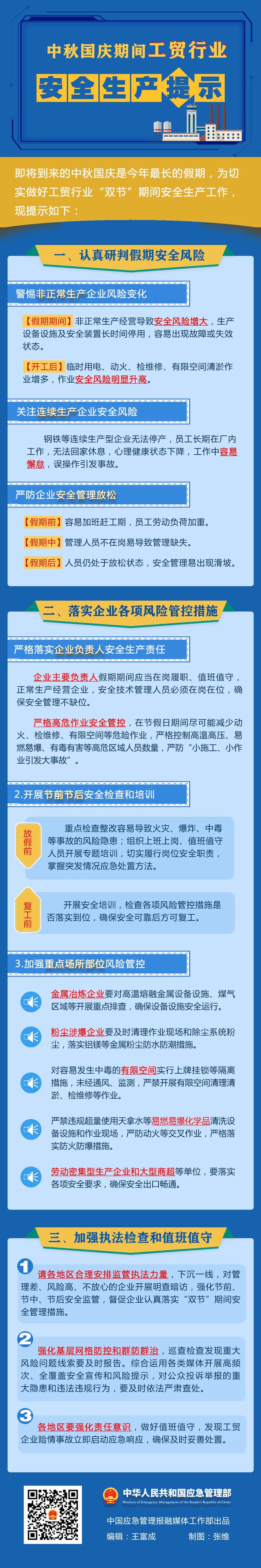 中秋国庆期间工贸行业安全提示-小辉娱乐网